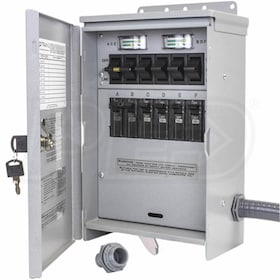 View Reliance Controls Pro/Tran 2 - 30-Amp (120/240V 6-Circuit) Outdoor Transfer Switch w/ Wattmeters & Inlet
