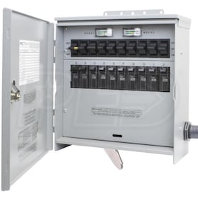 View Reliance Controls Pro/Tran2 - 50-Amp (120/240V 10-Circuit) Outdoor Transfer Switch w/ Wattmeters & Inlet
