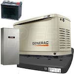 Generac Guardian® 14kW Aluminum Standby Generator System (100A ATS w/ 16-Circuit Load Center) w/ Wi-Fi + QwikHurricane® Pad + Battery