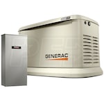 Generac Guardian® 26kW Standby Generator System (200A Service Disc. + AC Shedding) w/ Wi-Fi + QwikHurricane® Pad + Battery