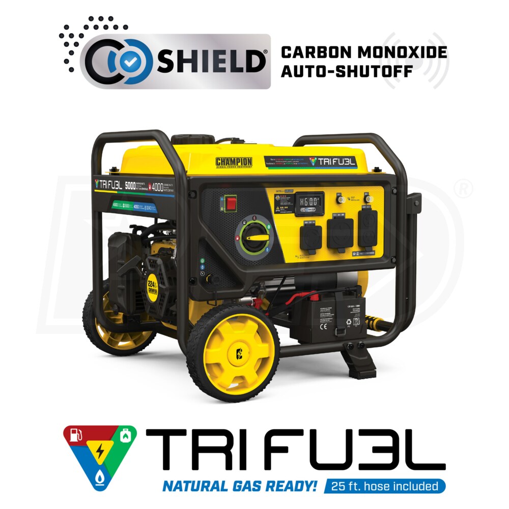 Champion 201223 4000 Watt Electric Start TriFuel Portable Generator