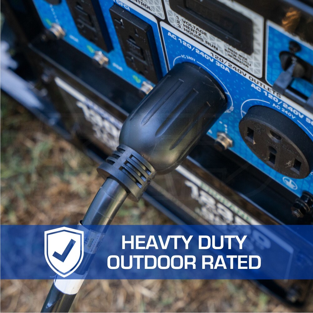 DuroMax XP3010GC 30Amp 4Prong 120/240V Generator Power Cord 10Foot