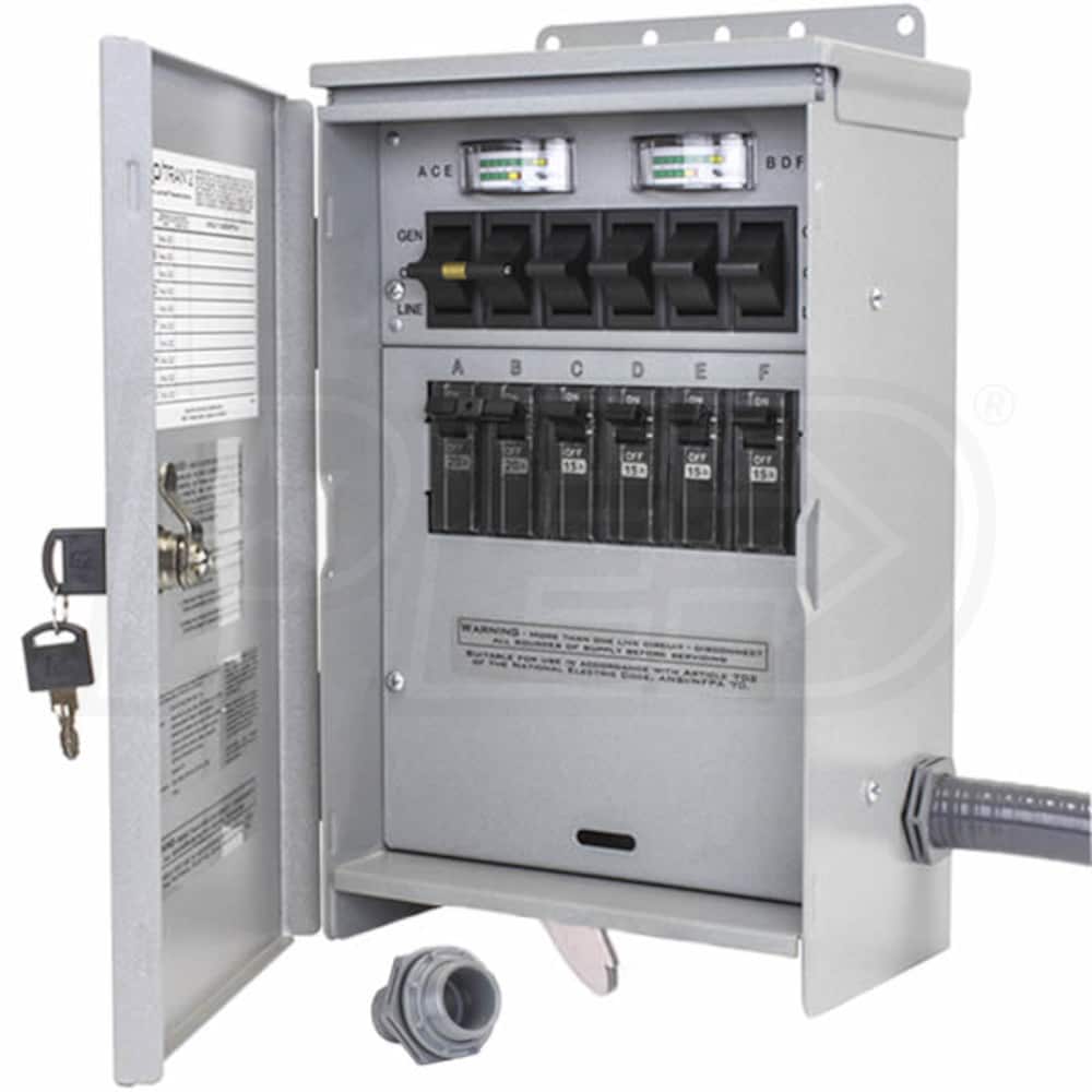Reliance Controls 30 amps 125 volt 6 circuits Mount Generator Transfer Kit 