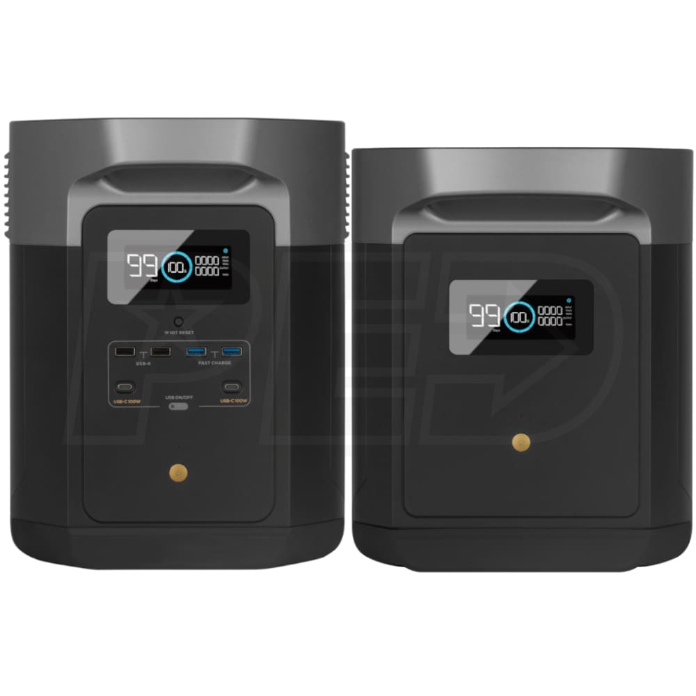 EcoFlow DELTA Max 2000 - 2016Wh Portable Power Station w/ DELTA Max 2016Wh  Smart Extra Battery