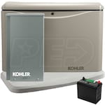 Kohler 26kW Aluminum Standby Generator System (200A Service Disc. w/ Load Shedding) + 3" Mounting Pad + Battery