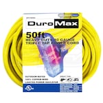 DuroMax XPC10050C - 50-Foot 10-Gauge Extension Cord w/ 3-Outlets & Lighted Plug Ends