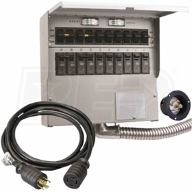 View Reliance Controls Pro/Tran 2 - 30-Amp (10-Circuit) Power Transfer Switch Kit w/ 25' Cord