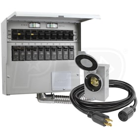 View Reliance Controls Pro/Tran 2 - 30-Amp Power Transfer Switch Kit for Portable Generators w/ 10' Cord (10 Circuit)