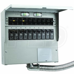 View Reliance Controls Pro/Tran 2 - 50-Amp (120/240V 10-Circuit) Transfer Switch w/ Interchangeable Breakers