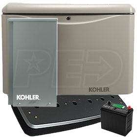 View Kohler 14RCAL-200SELS 14kW Aluminum Standby Generator System (200A Service Disc. w/ Load Shed) + QwikHurricane® Pad + Battery