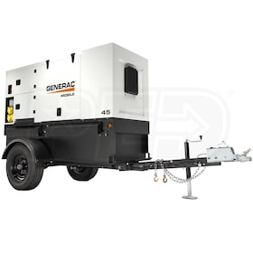 View Generac 36kW (Prime) / 40kW (Standby) Skid-Mount Diesel Generator (Isuzu Engine) w/ Single-Axle Trailer