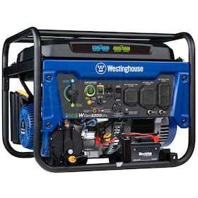 View Westinghouse WGen5300DFc - 5300 Watt Electric Start Dual-Fuel Portable Generator w/ Wireless Remote Start, RV Outlet & CO Sensor (CARB)