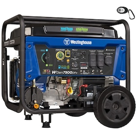 View Westinghouse WGen7500DFc - 7500 Watt Electric Start Dual Fuel Portable Generator w/ Wireless Remote Start & CO Sensor (CARB)