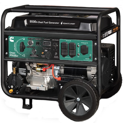Cummins Onan P9500DF 7500 Watt Electric Start Dual Fuel Portable